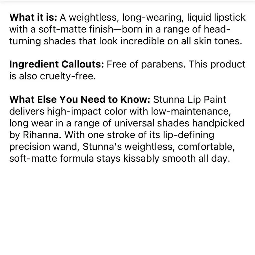 FENTY BEAUTY BY RIHANNA Stunna Lip Paint Longwear Fluid Lip Color Color: Unveil